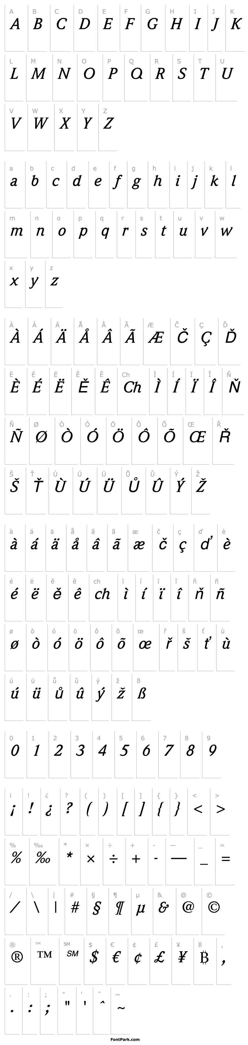 Overview ITC Weidemann LT Medium Italic