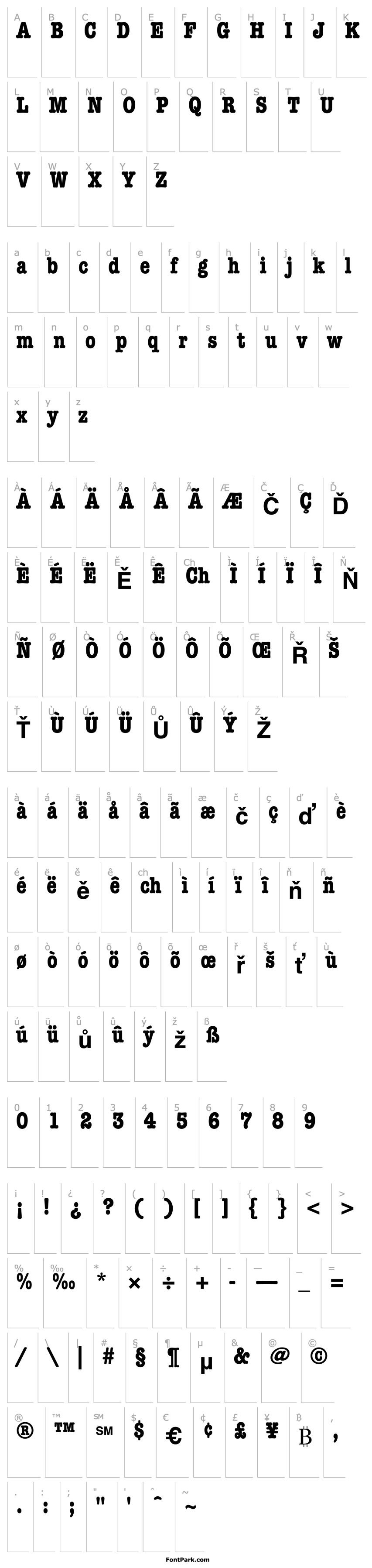 Overview ITCAmericanTypewriter-Condensed Bold