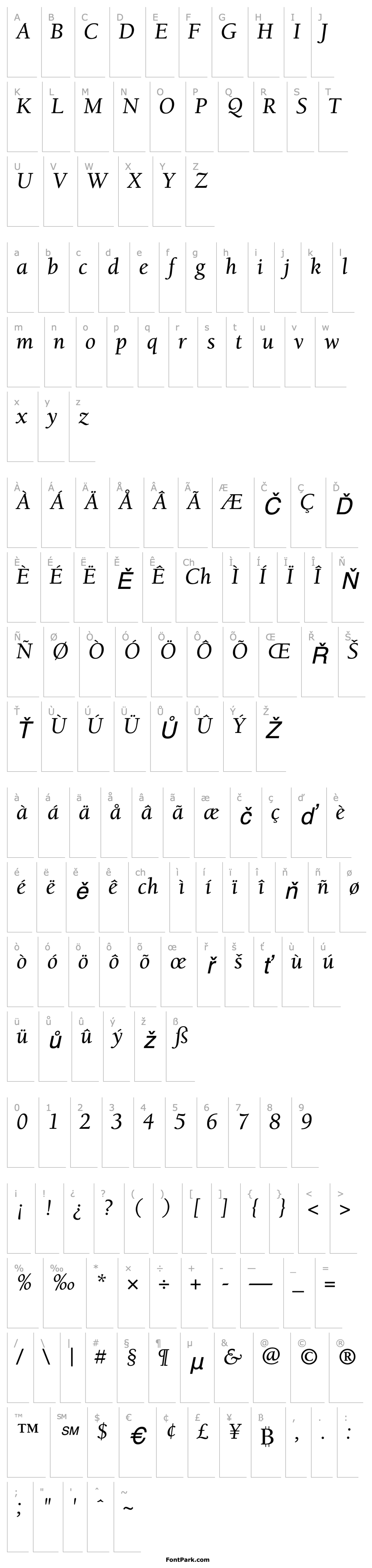 Overview ITCBerkeleyOldstyle-Italic