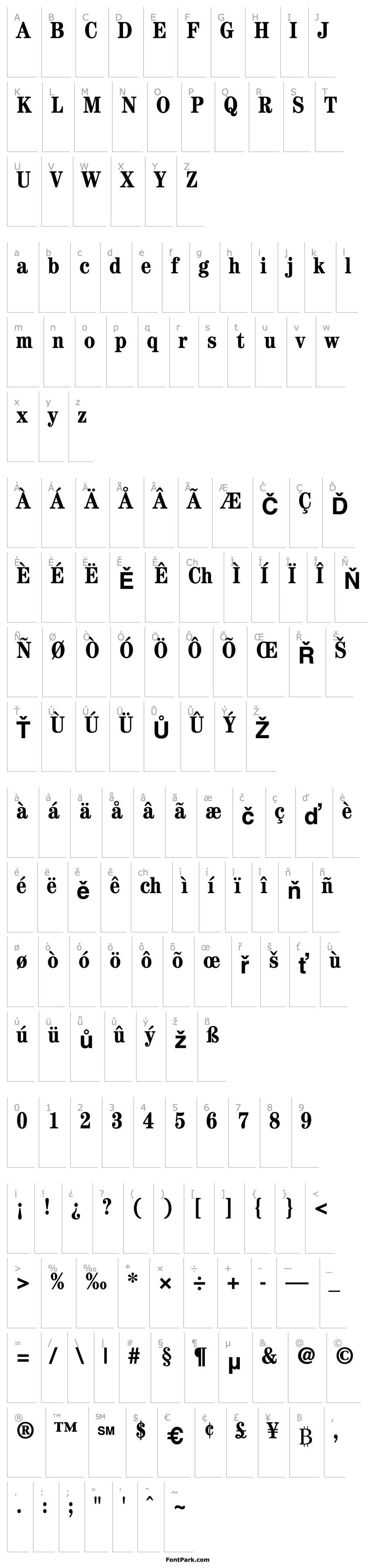 Overview ITCCentury-Condensed Bold