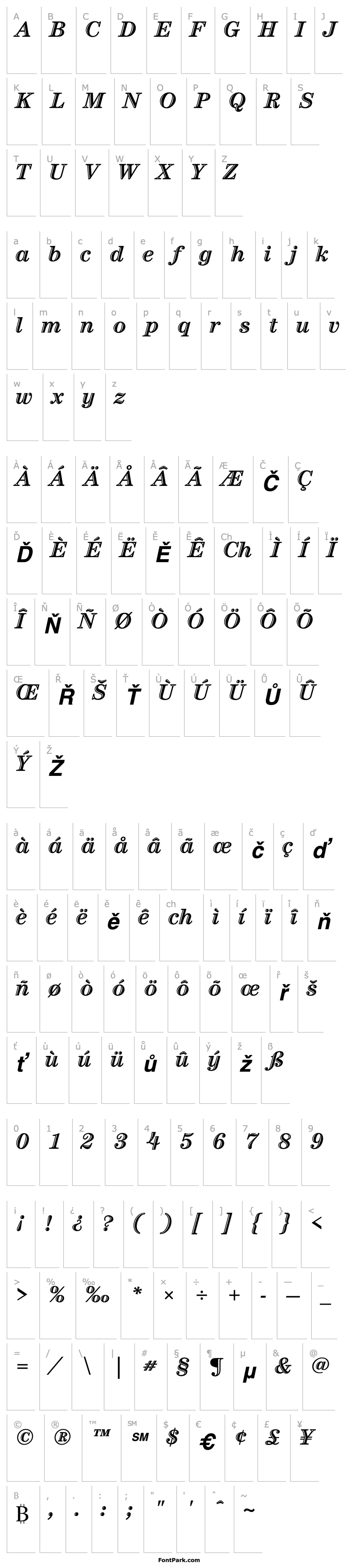 Overview ITCCenturyHandtooled-Bold Italic