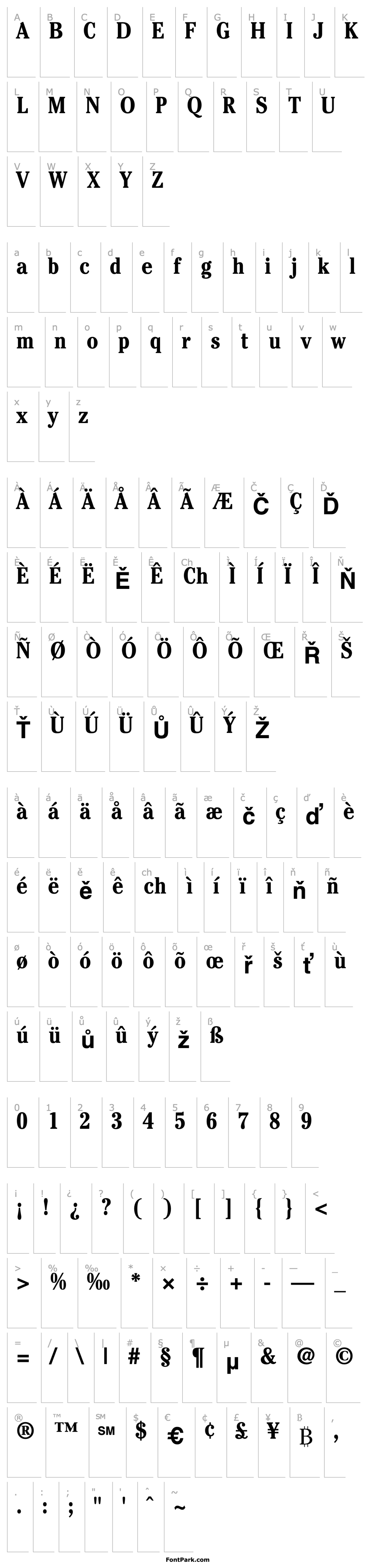 Overview ITCCheltenham-Condensed Bold