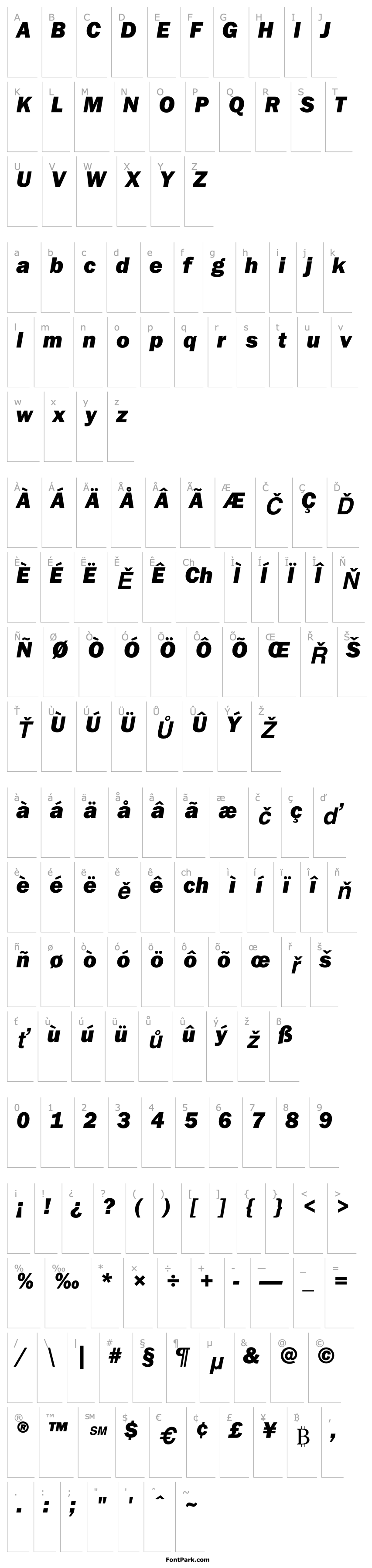 Overview ITCFranklinGothic-Heavy Italic