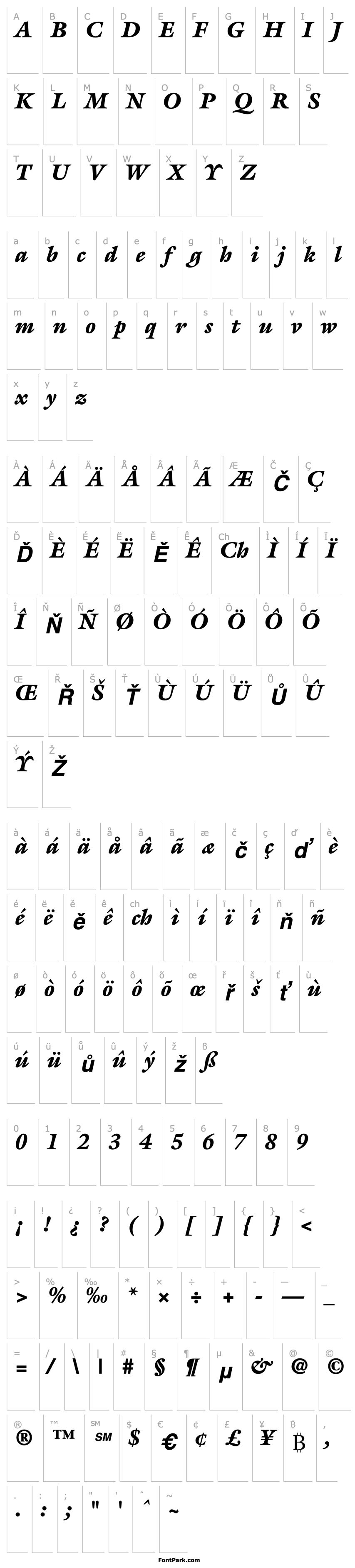 Overview ITCGalliard-Black Italic