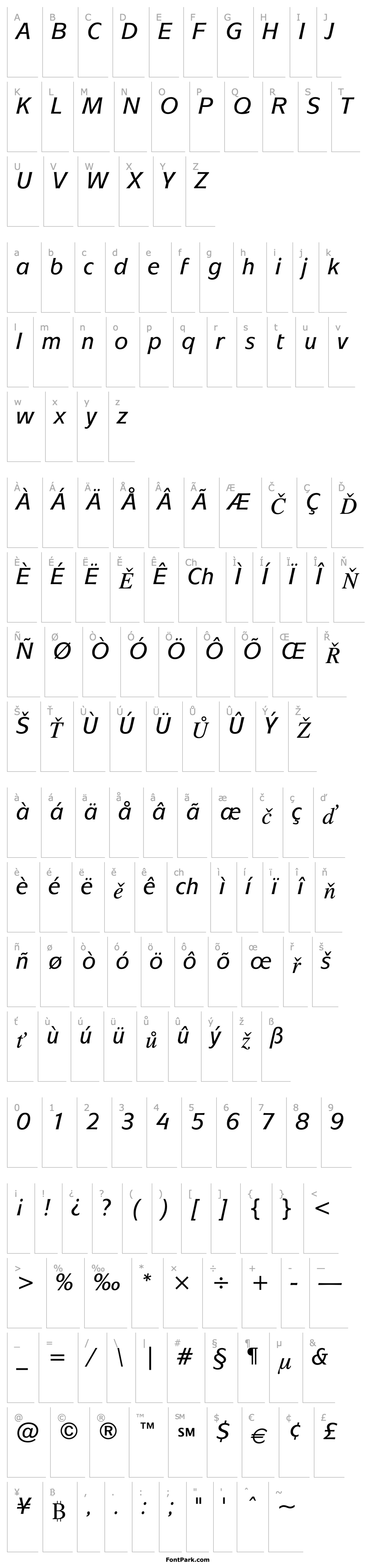 Přehled ITCMixage-MediumItalic