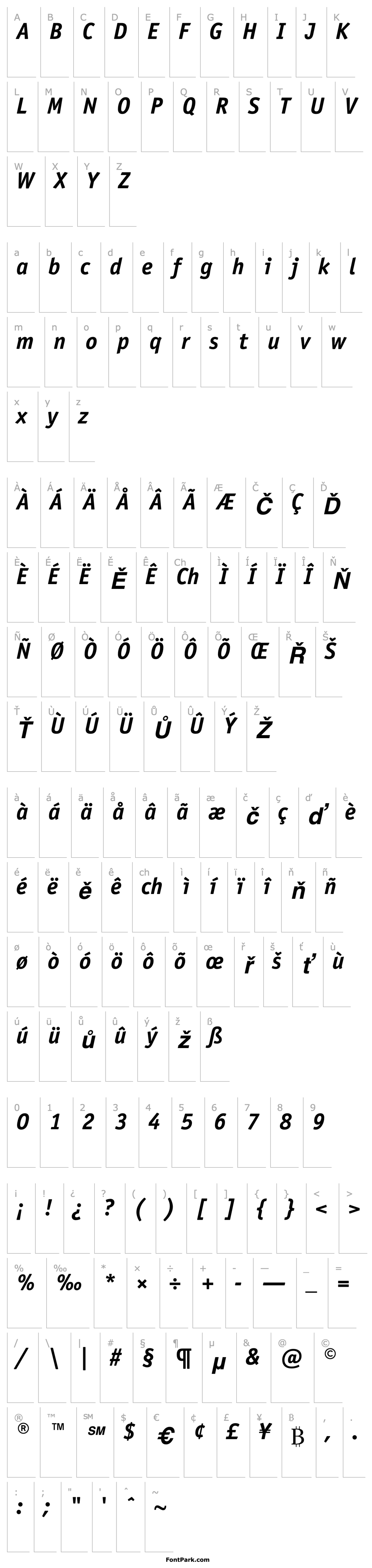 Overview ITCOfficinaSans-Bold Italic