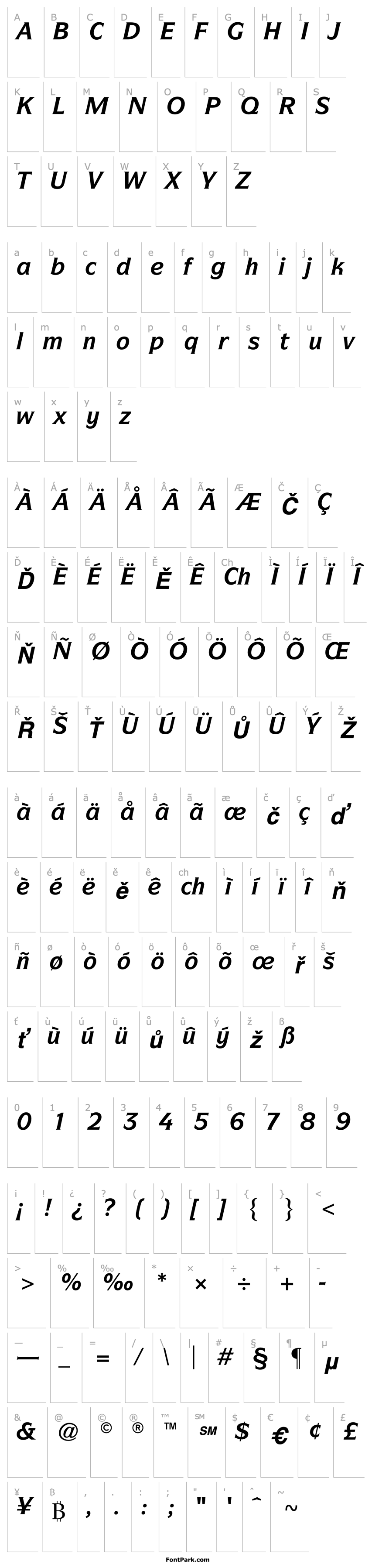 Overview ITCSymbol-Bold Italic