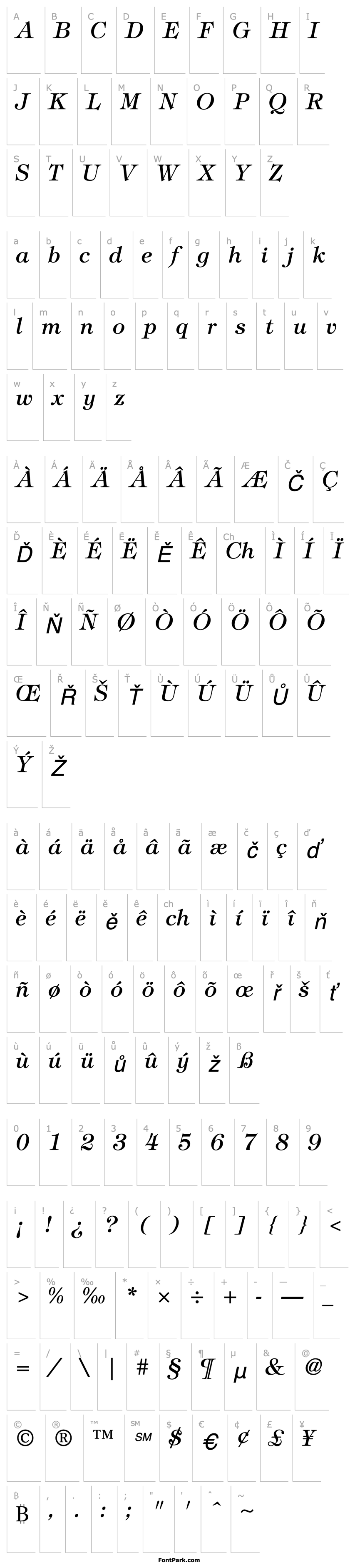 Overview ITCTiffany-Medium Italic