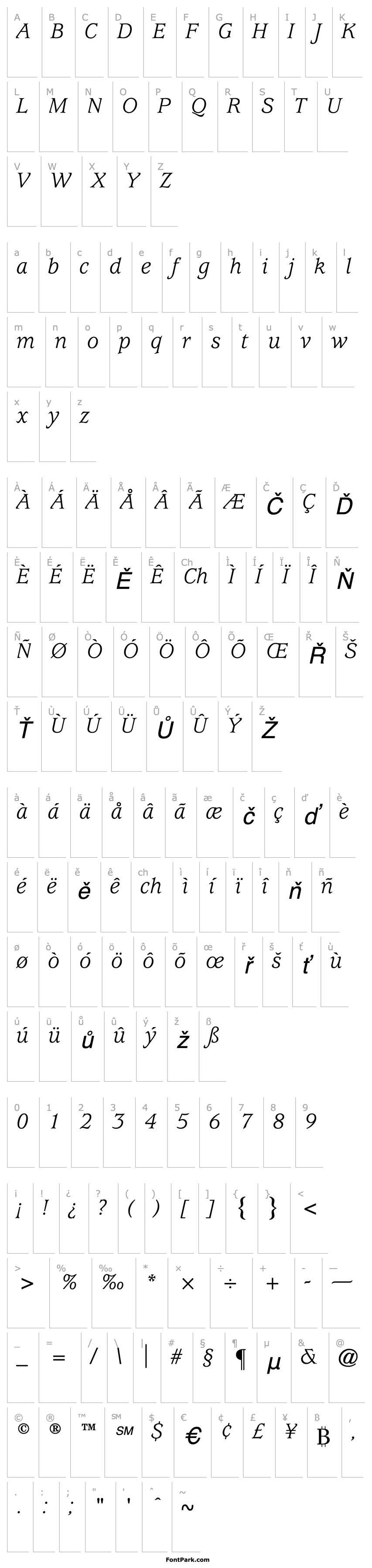 Overview ITCUsherwood-Book Italic