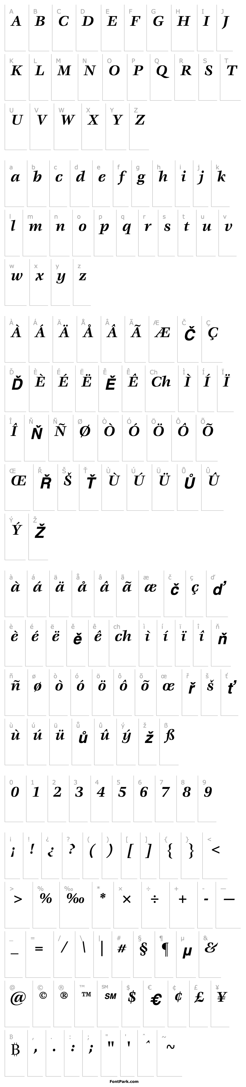 Overview ITCVeljovic-Bold Italic