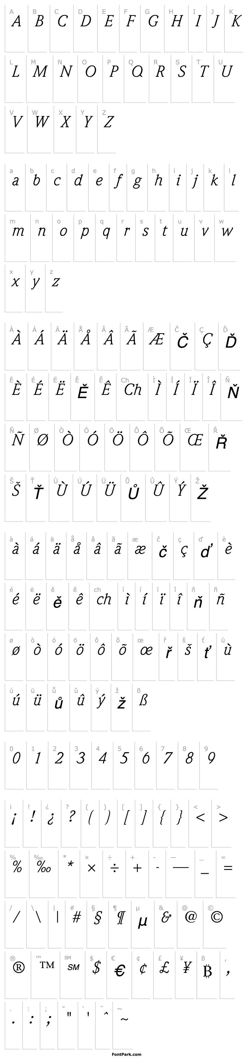 Overview ITCWeidemann-Book Italic