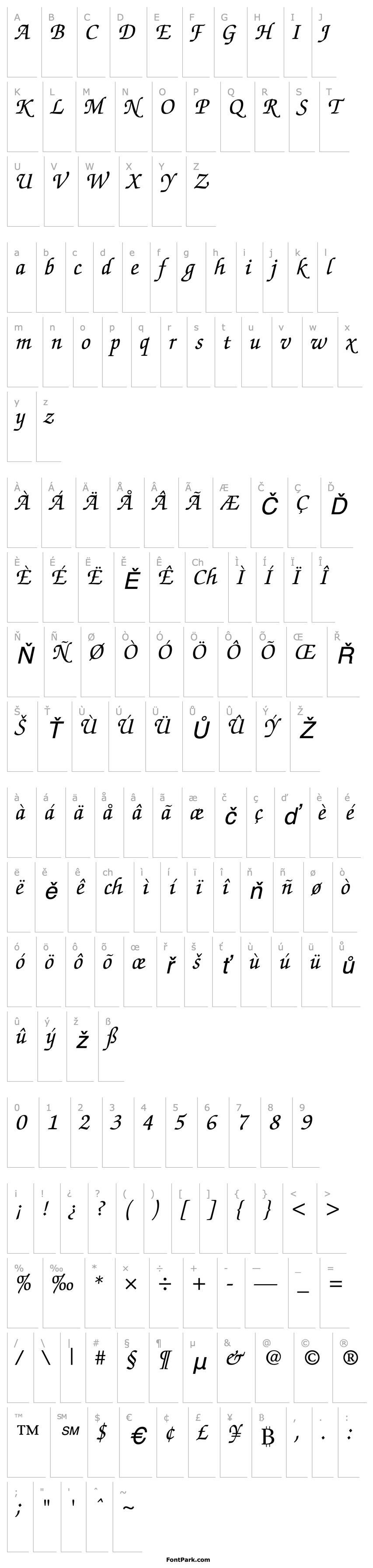 Overview ITCZapfChancery-Italic