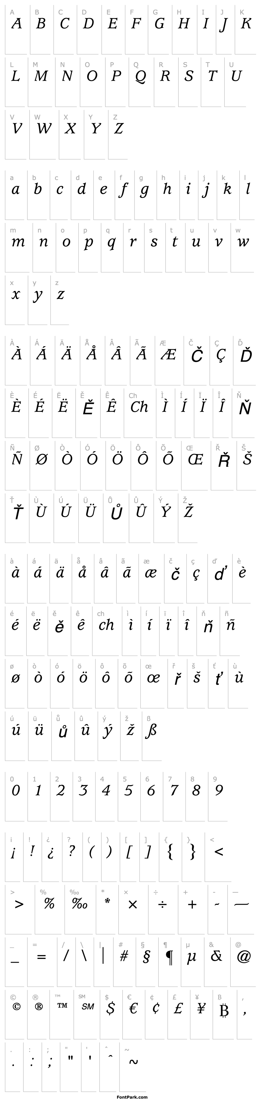 Přehled UsherwoodStd-MediumItalic