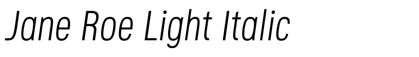 Preview Jane Roe Light Italic
