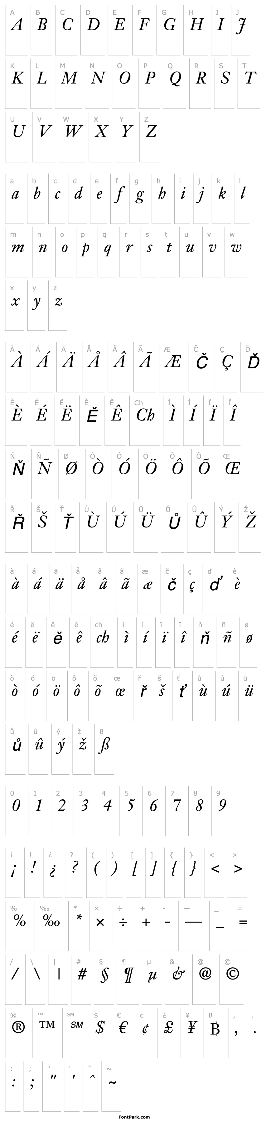 Overview JansonTextLTStd-Italic