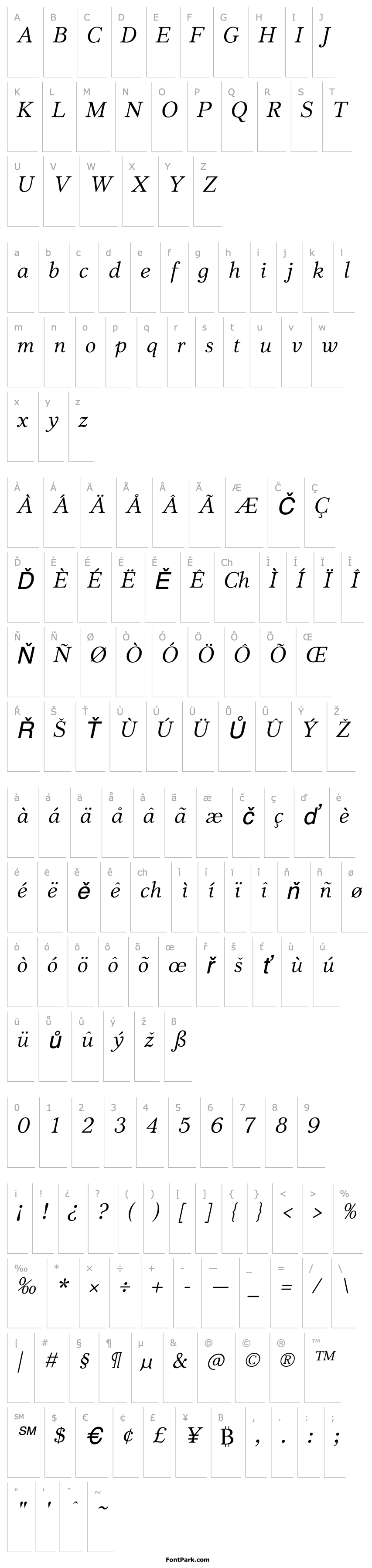 Overview JabcedHy Italic