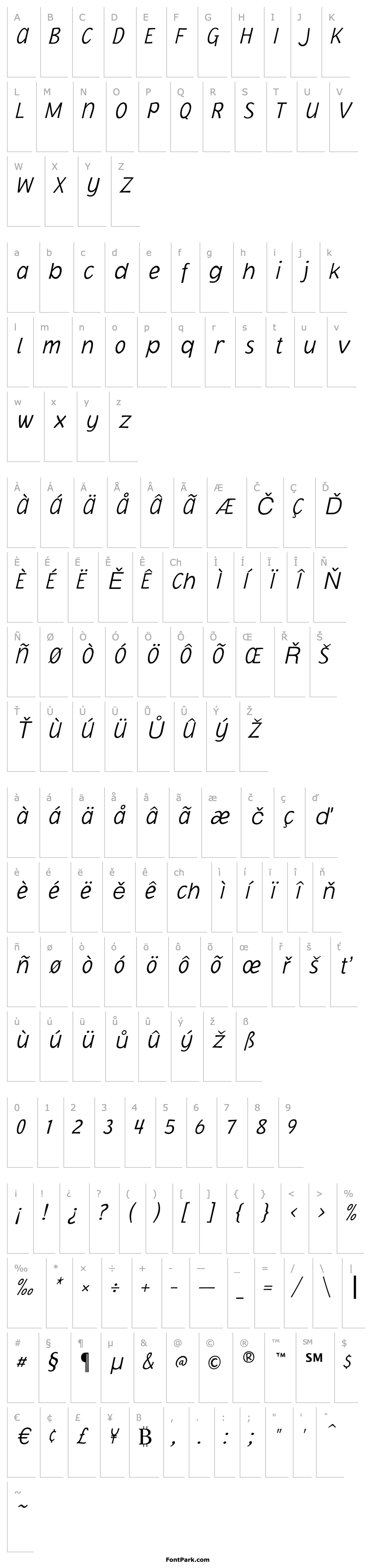 Overview JacobyICG-XLightItalic