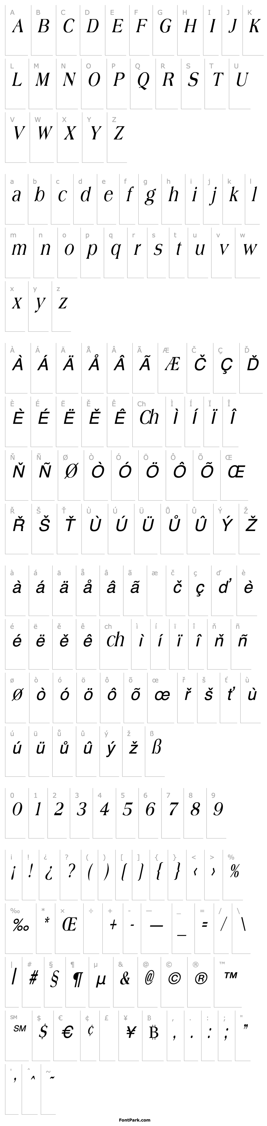 Overview JadeCondensed Italic