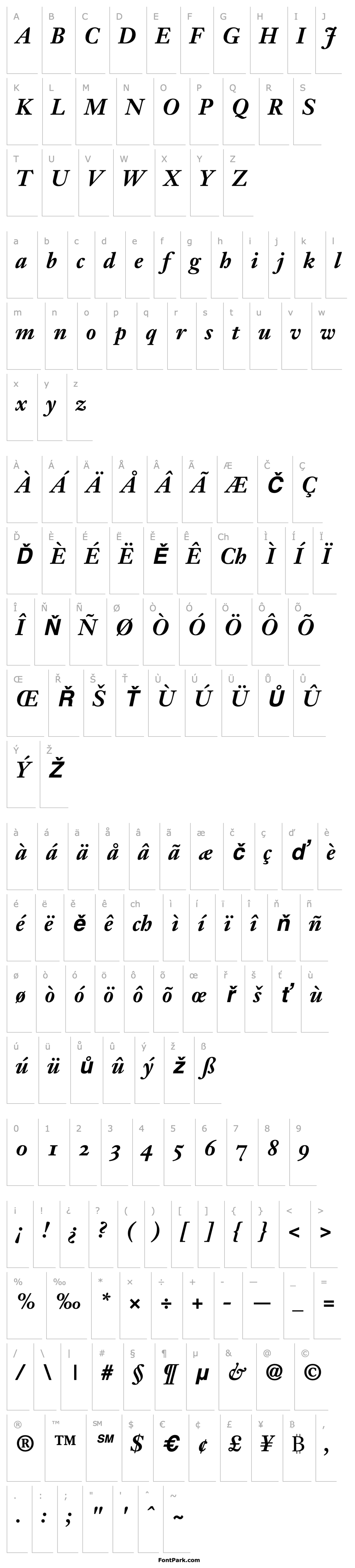 Overview Janson Text 76 Bold Italic Oldstyle Figures