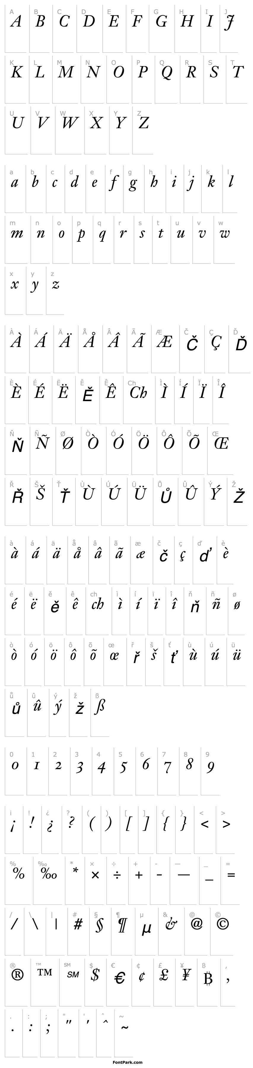 Overview JansonText56OldstyleFigures-Italic