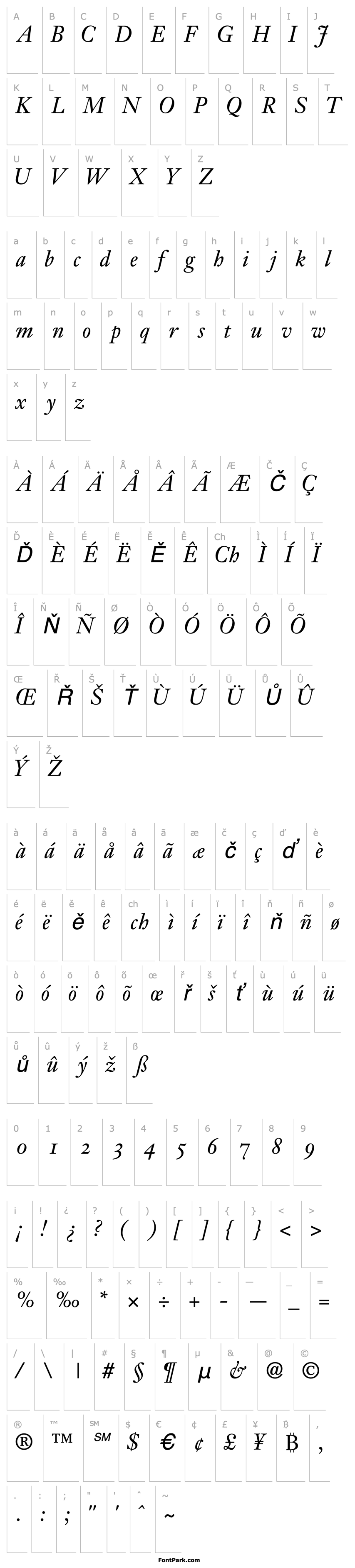 Přehled JansoOSSSK Italic