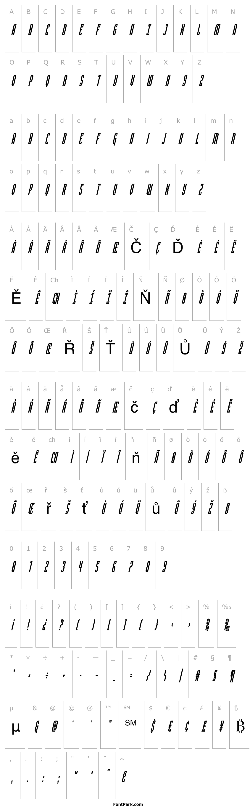 Přehled Janulus Caps Condensed Italic