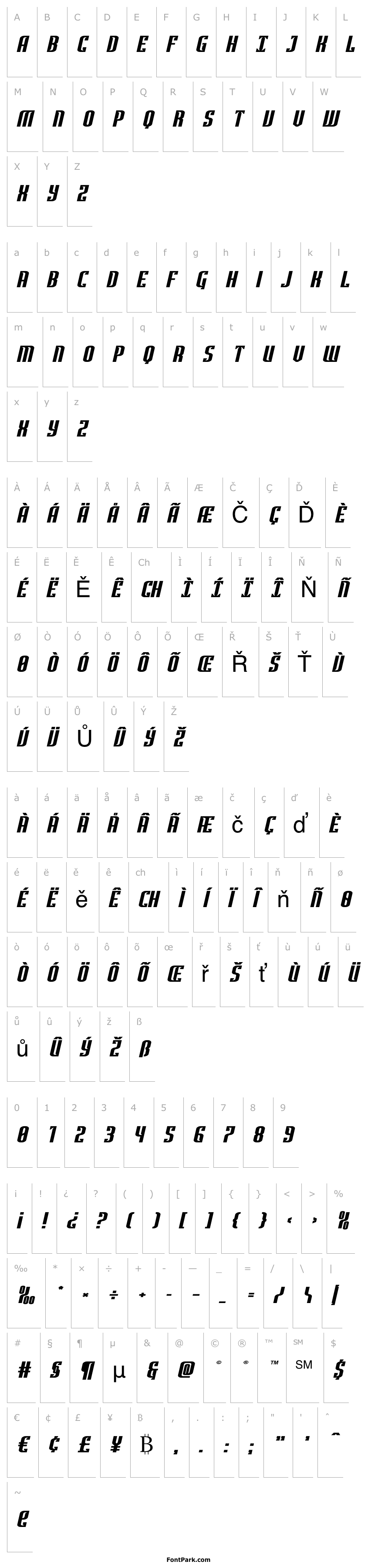 Overview Janulus Caps Wide Italic