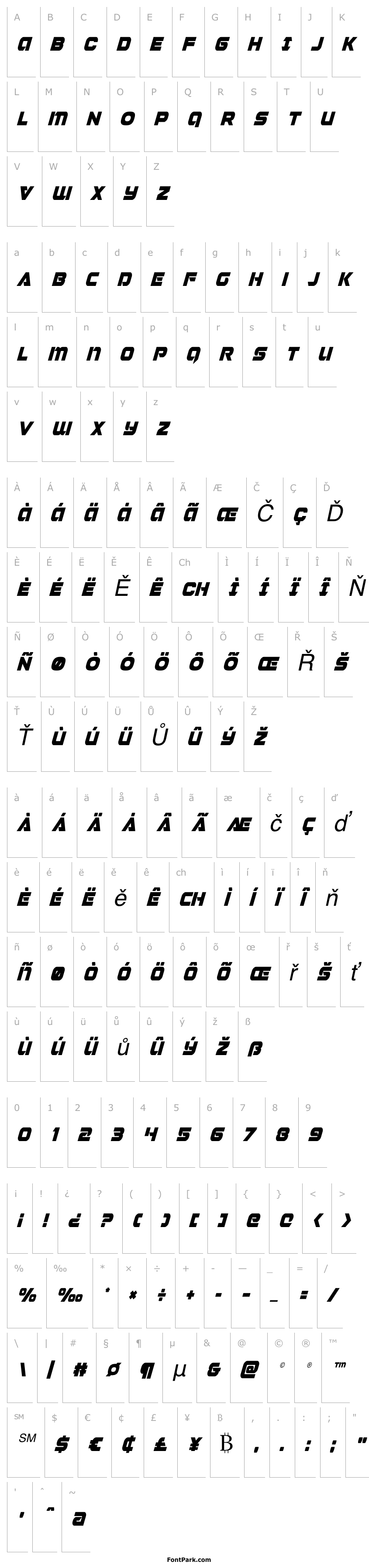 Přehled Jeebra Condensed Italic
