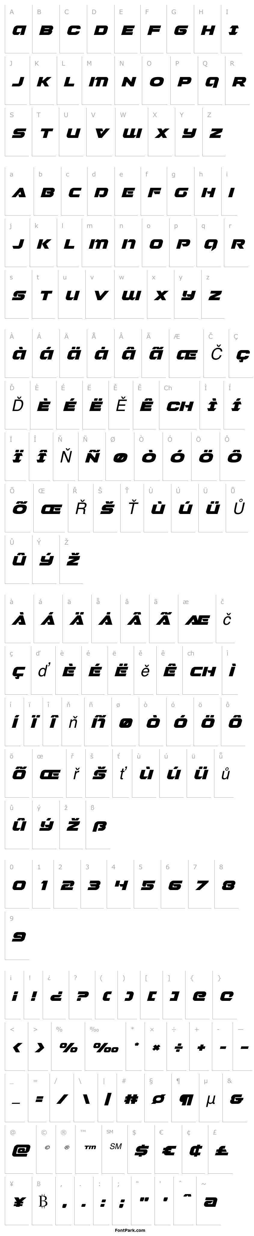 Přehled Jeebra Expanded Italic