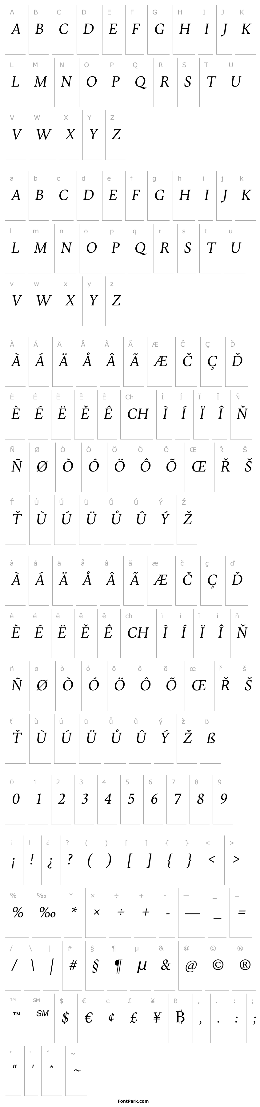 Overview Jenriv Titling Italic