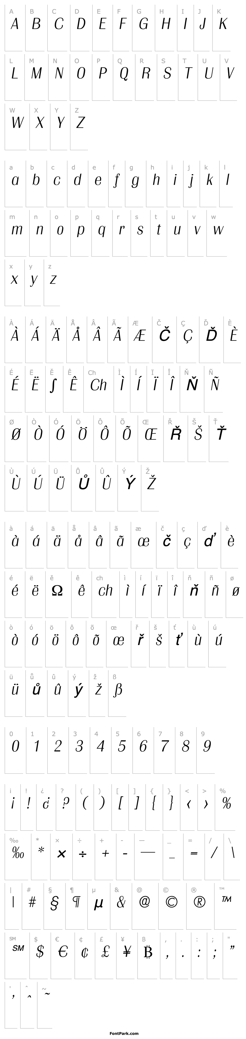 Overview JesseBecker-ExtraLight Italic