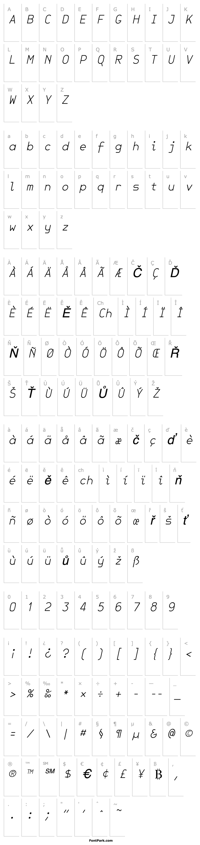 Přehled JetJaneMonoThin Italic