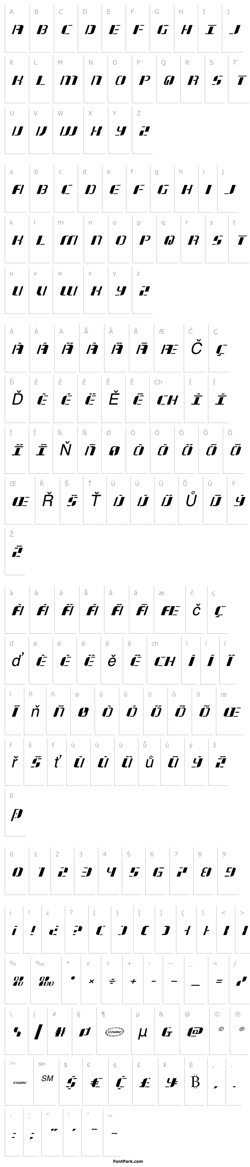 Přehled Jetway Expanded Italic