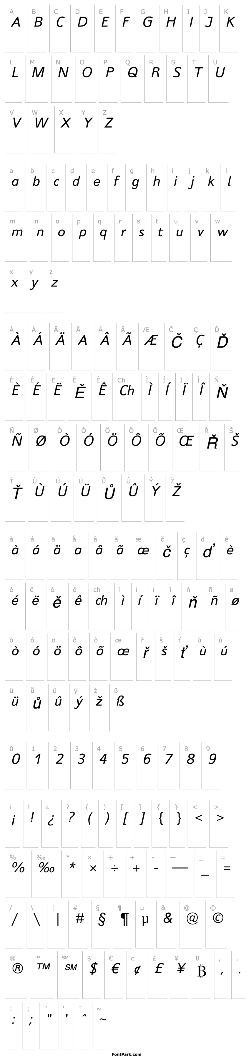 Přehled JeunesseSansStd-Italic