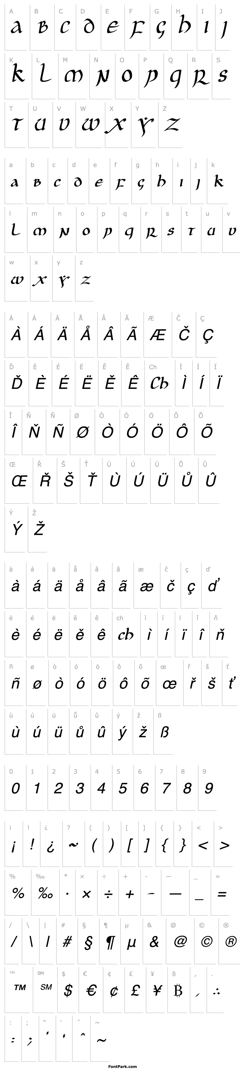 Overview JGJ Uncial Italic