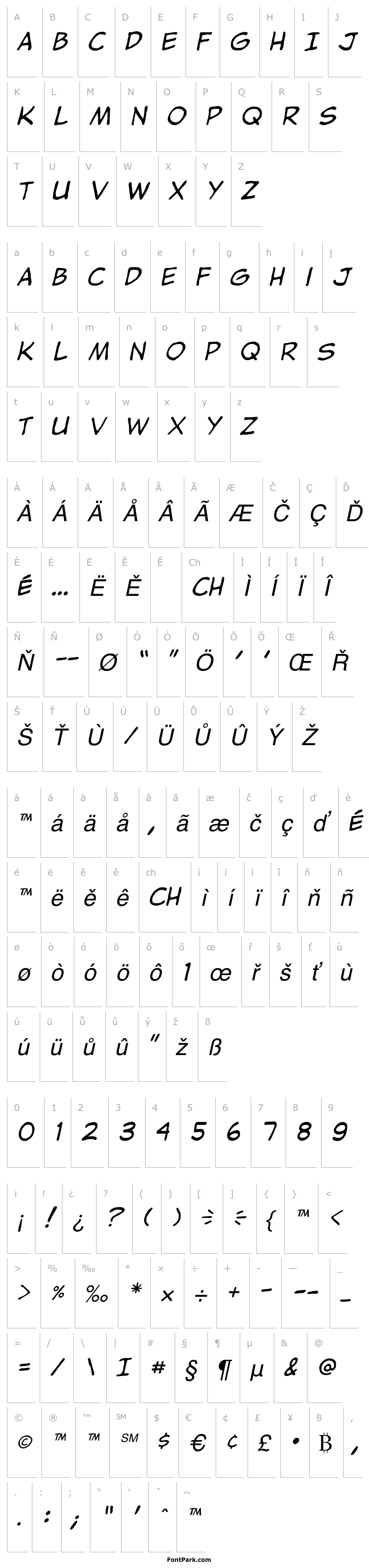 Přehled jibbajabba Italic