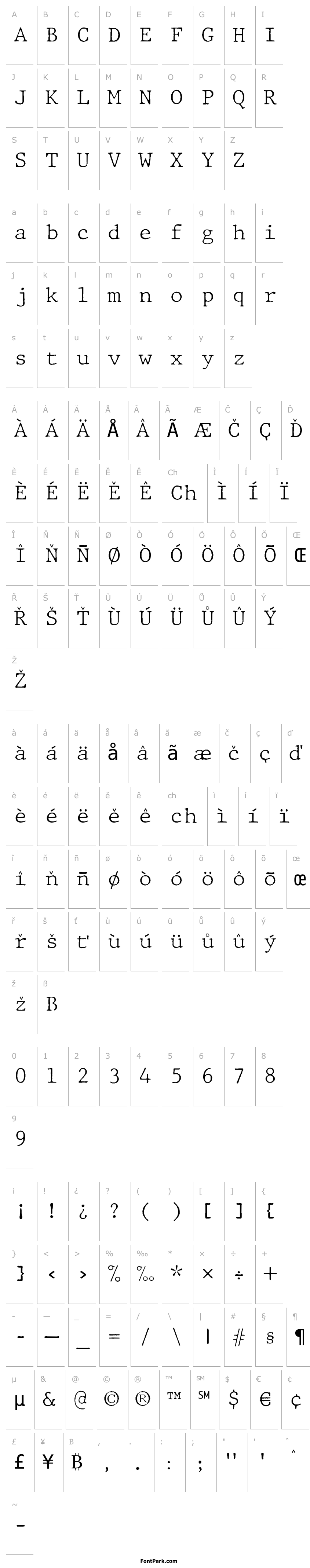 Přehled JMHTypewritermonoFine-Regular