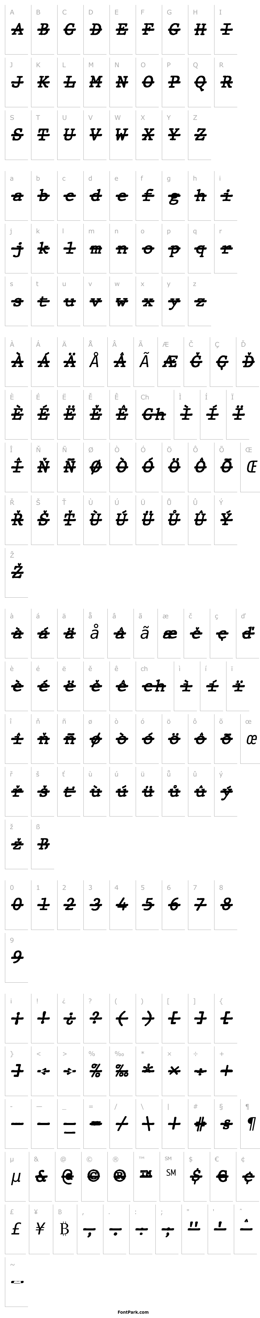 Overview JMHTypewritermonoOver-Italic