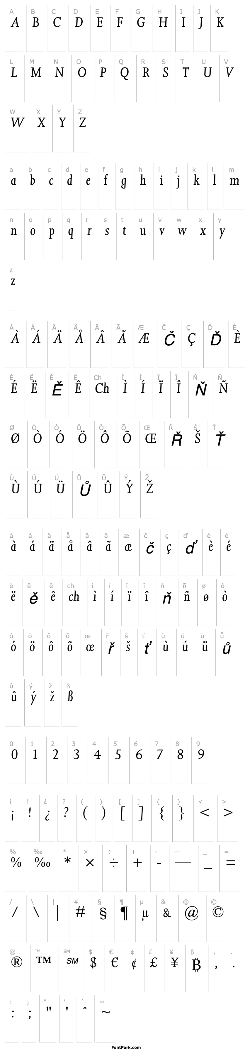 Overview JoannaMTStd-Italic