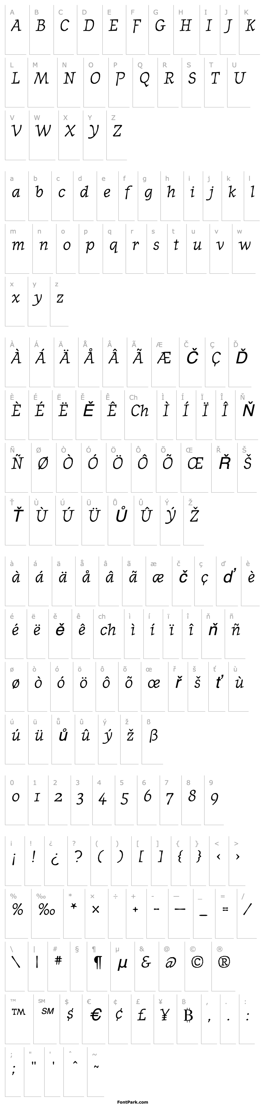 Overview JournalItalicOldstyle Italic