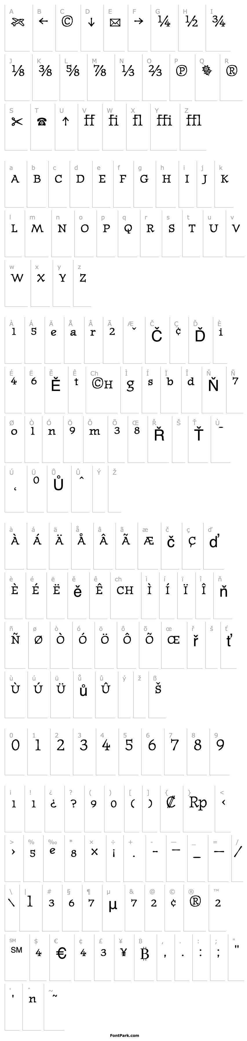 Přehled JournalTextFractions Regular