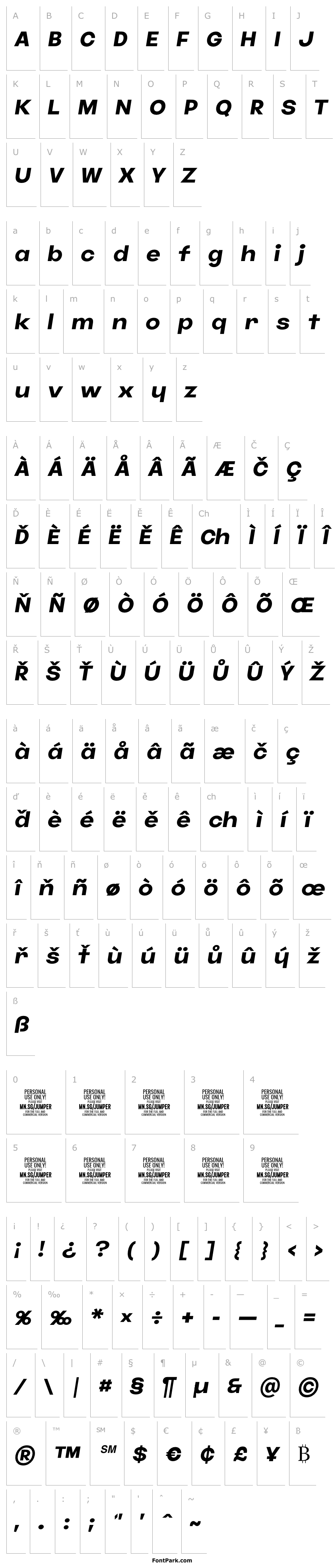Přehled Jumper PERSONAL USE ONLY Bold Italic