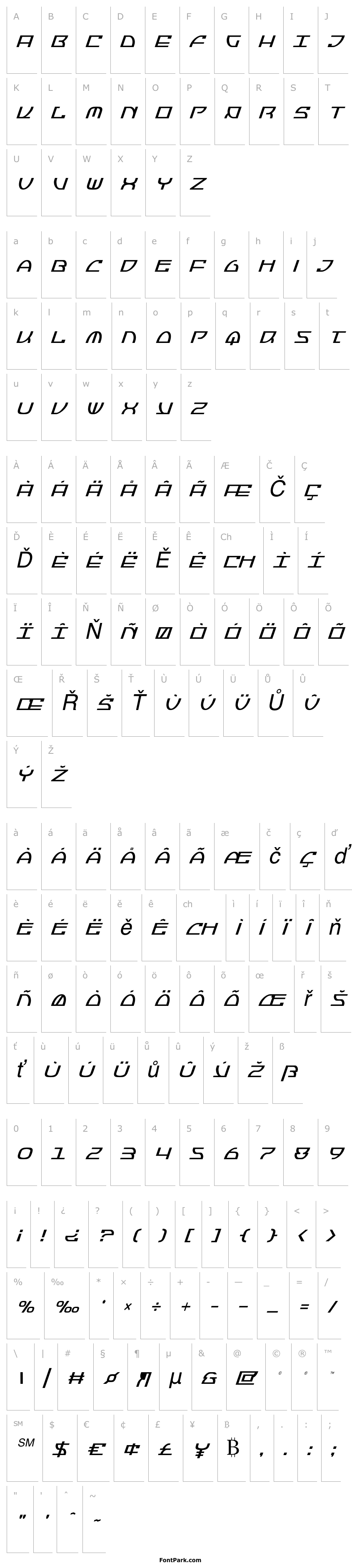 Přehled Jumptroops Condensed Italic