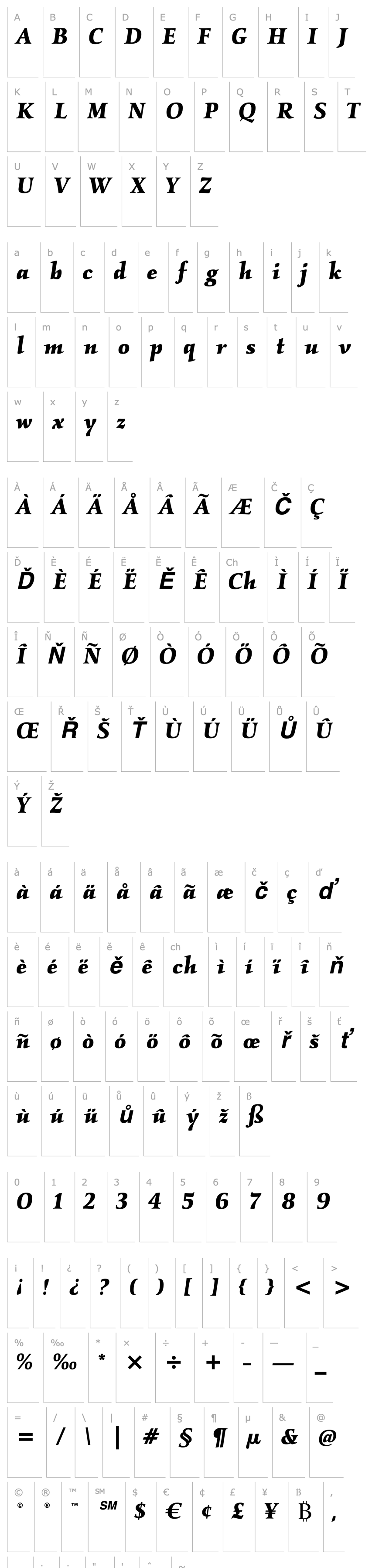 Přehled Kallos ITC Bold Italic