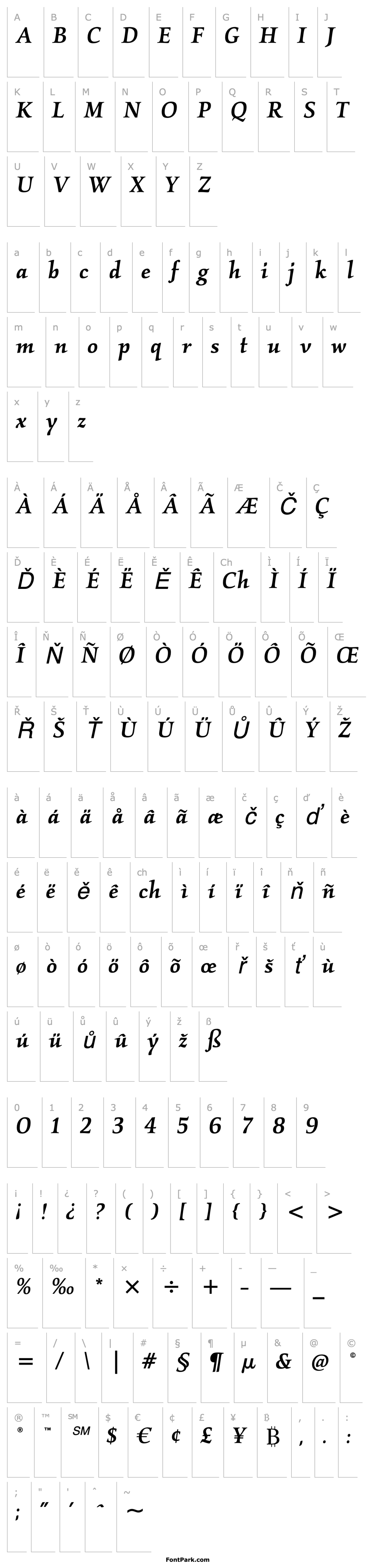 Přehled Kallos ITC Medium Italic