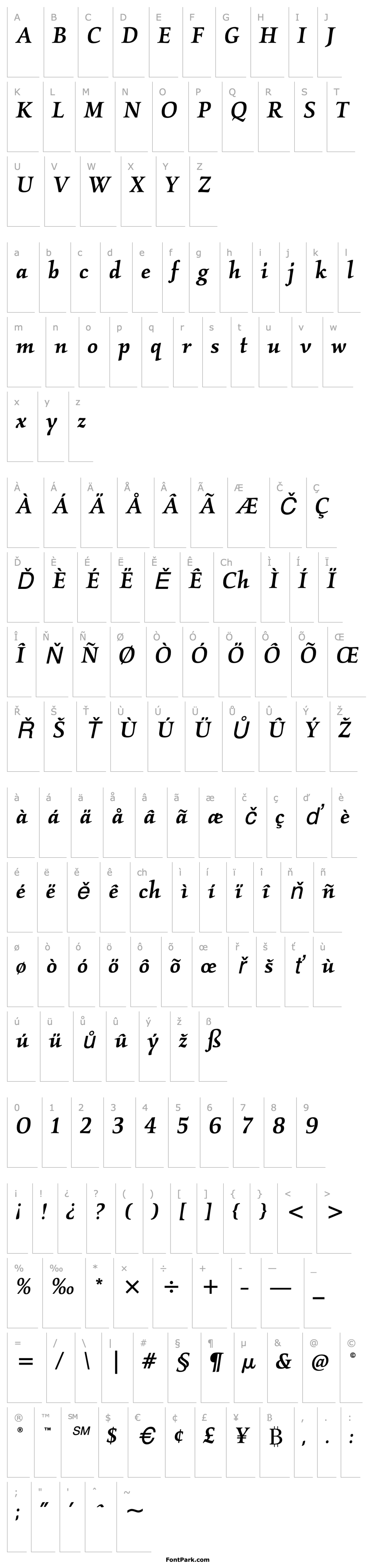 Overview KallosMdITC TT MediumItalic