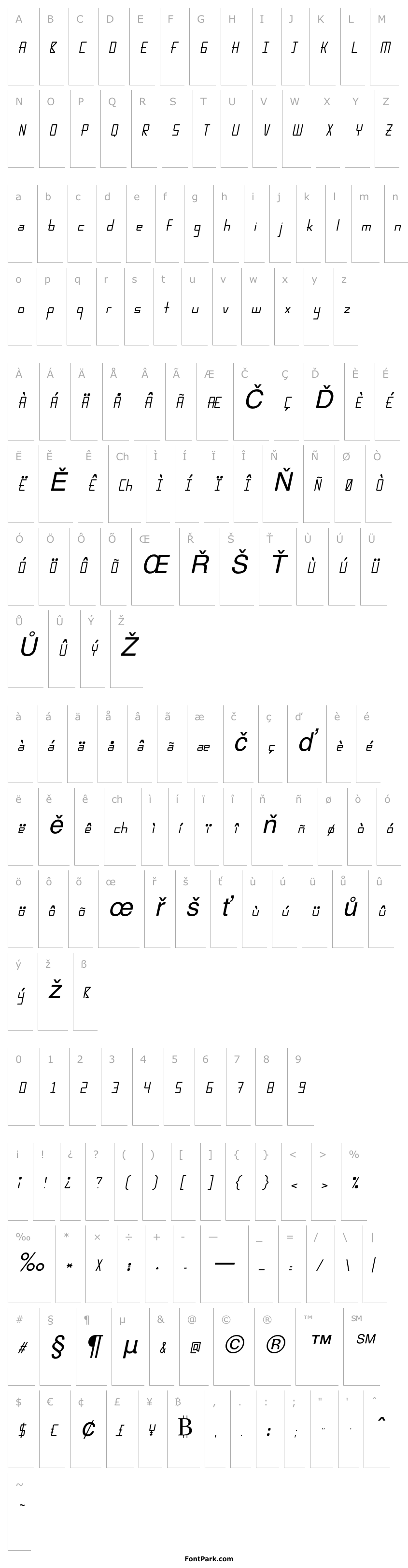 Overview KarpowThin Italic