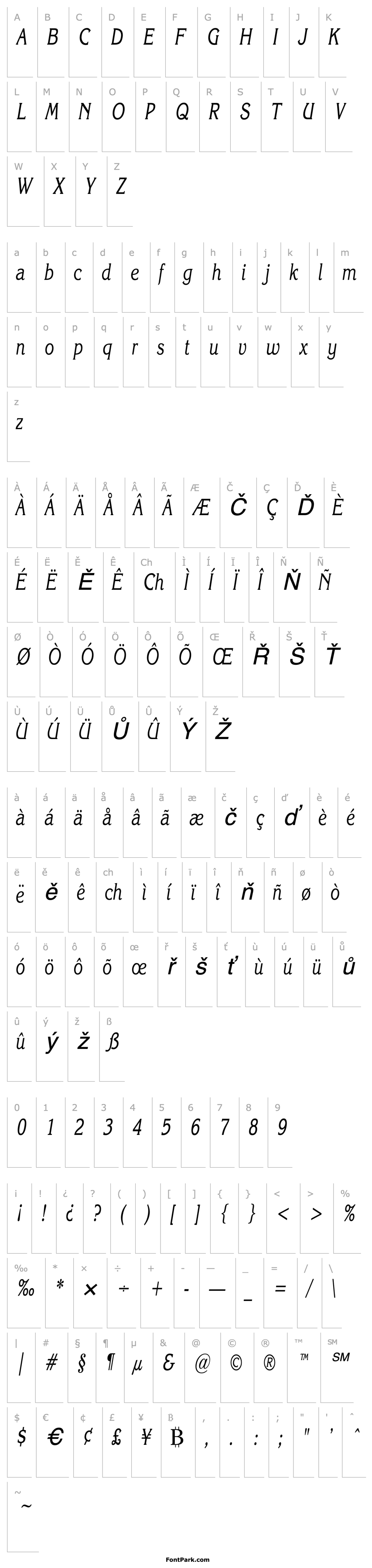 Overview KatrinaCondensed Italic