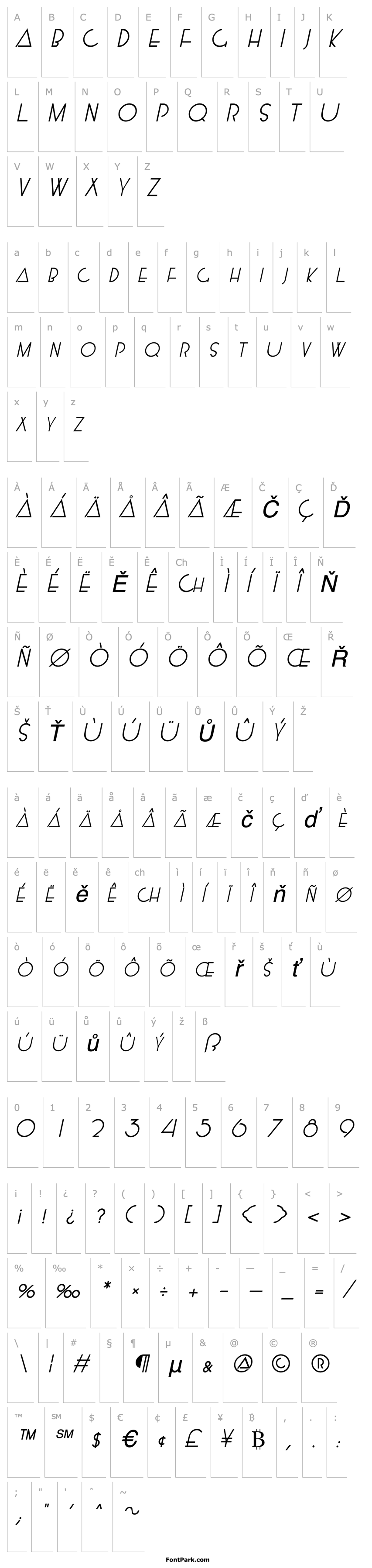 Přehled Kensington Italic