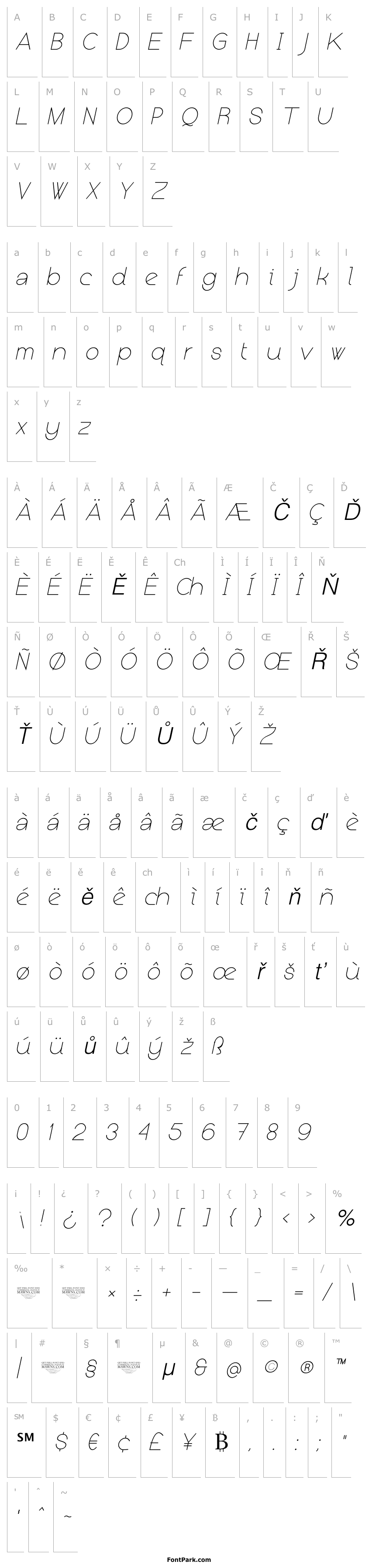 Overview Kerater UltraLight Italic